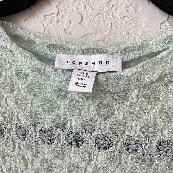 Topshop Sage Textured Puff Sleeve Top NWOT Nordstrom - Picture 5 of 7
